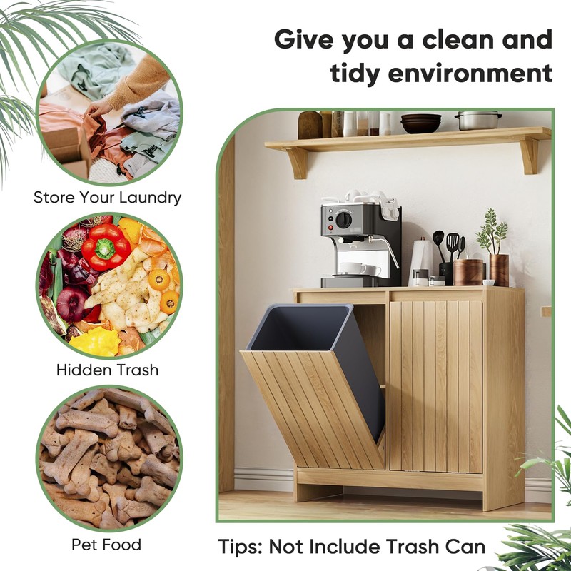 Smuxee Double Tilt Out Laundry Hamper Cabinet, Hidden Laundry Cabinet