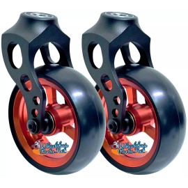 Wheelchairparts.Net 5" x 1.40" Caster Fork Assemblies - 5"x1.40" Orange Rim+ Black Fork