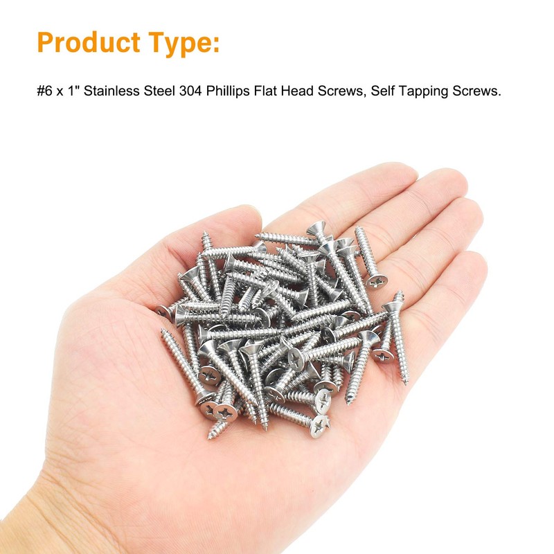 Powlankou 250 Pieces #6 X 3/4'' Phillips Countersunk Flat Head
