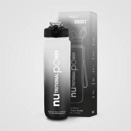 NUPO Smart Water Bottle - Onyx Elegance Black| Boost your Hydration and Track your Water Intake | Light weight | Leakproof | BPA free | Dishwasher safe | Built-in Straw | Carry Strap | 1000 ml