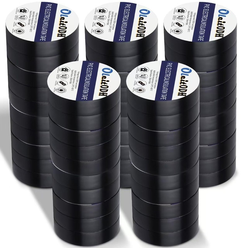 100 Rolls Black Electrical Tape Bulk 3/4 Inch x 66ft,