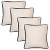 OHS Cushion Covers 4 Pack Matte Velvet Piped Edge Cushion