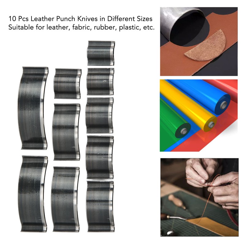10pcs Leather Punch Incisive Thick Shallow Circle Shape High Carbon