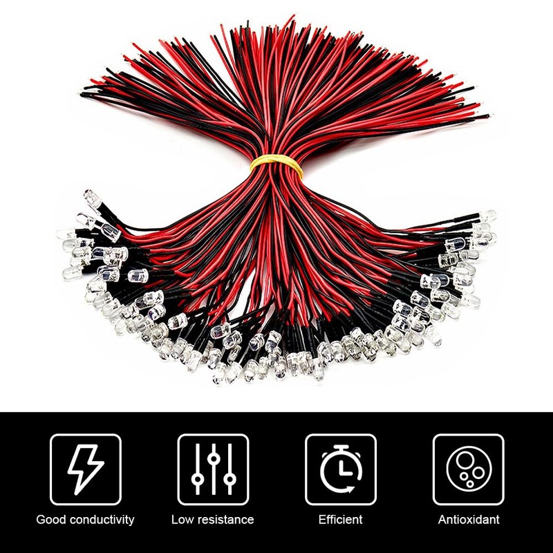 Joycabin Pack of 120 3 mm 12 V Pre-Wired LED
