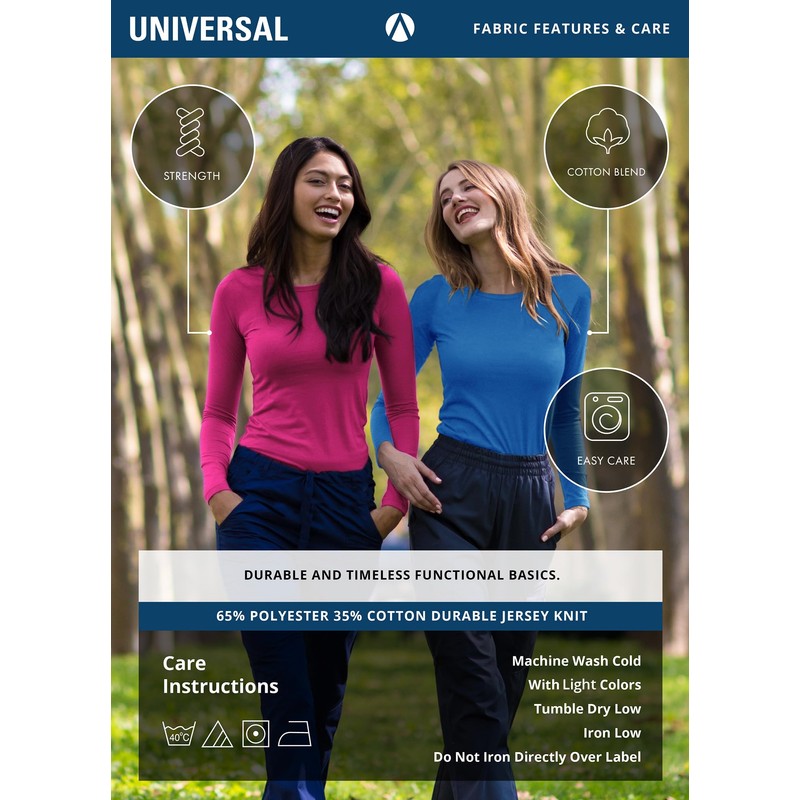 Adar Uniforms Underscrubs for Women 3 Pack, Long Sleeve Underscrub