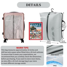 YEEKORO Vacuum Bags for Travel, Professional IP67 Reusable Vacuum Compression Bags for Travel Suitcases and Backpack, Durable Space Saver Bag (2 PACK, No Pump)