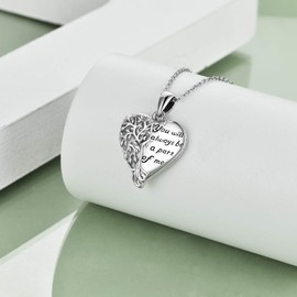 YAFEINI Locket Necklace Sterling Silver Tree of Life Locket Necklace That Holds Pictures Heart Tree of Life Jewellery Gifts for Women Girls