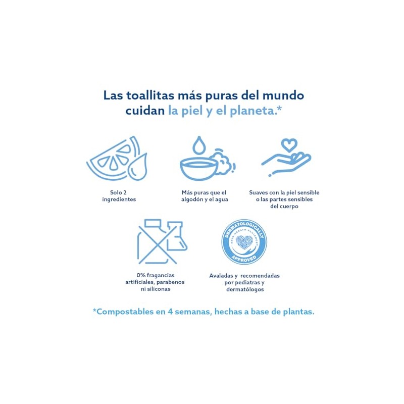 WATERWIPES, Toallitas Húmedas Originales para Bebés, Limpieza y Comodidad, Hipoalergénicas,
