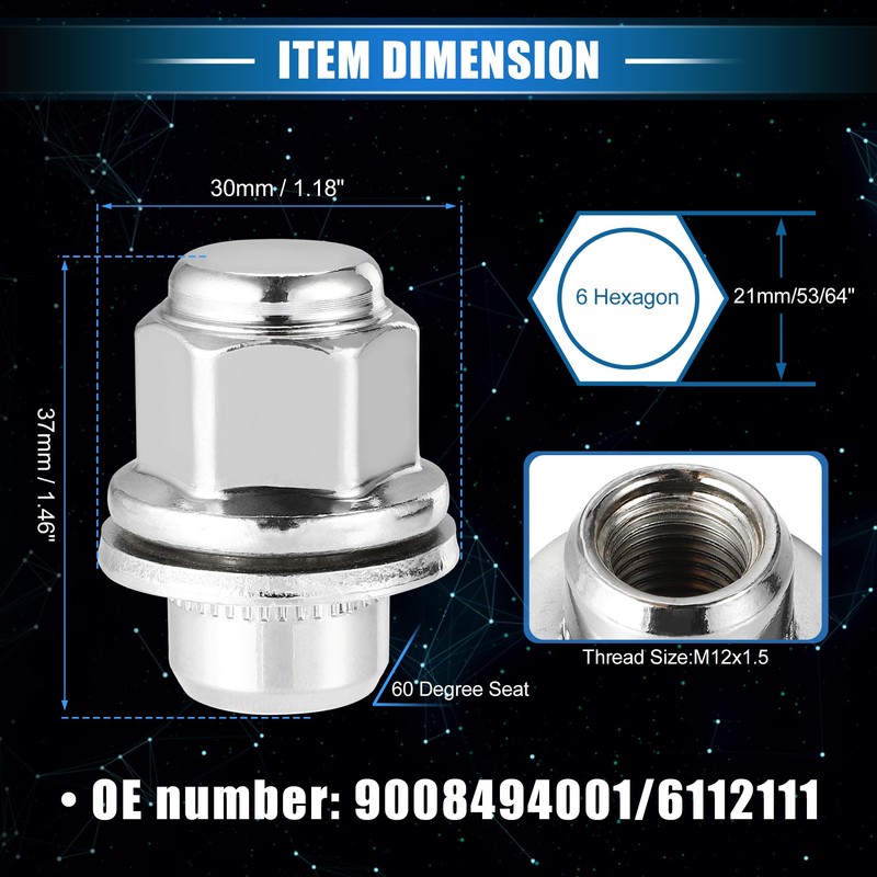 VekAuto Pack of 5 Wheel Nuts Compatible with Toyota Avalon,