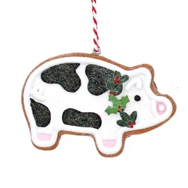 Gisela Graham Gingerbread Pig Resin Tree Decoration