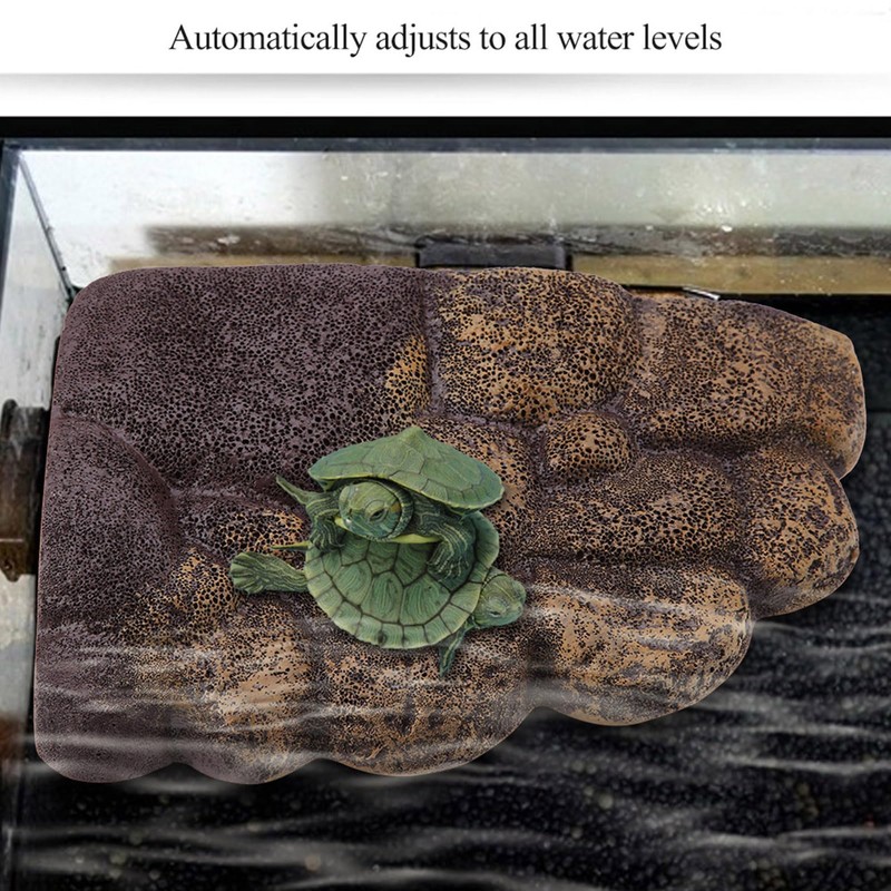 FTVOGUE Turtle Basking Floating Platform Magnetic Resin Island Aquarium Decor