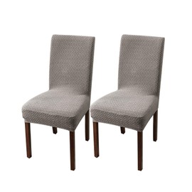 Genina Chair Covers for Dining Room - Stretch Slipcovers for Kitchen Parsons Chairs (Taupe, 2 PCS)