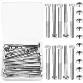 Hexagon Screws M8 x 85 mm, Pack of 10 Full Thread Machine Screws, M8 Screws with Hexagonal Head, External Hexagon Screws