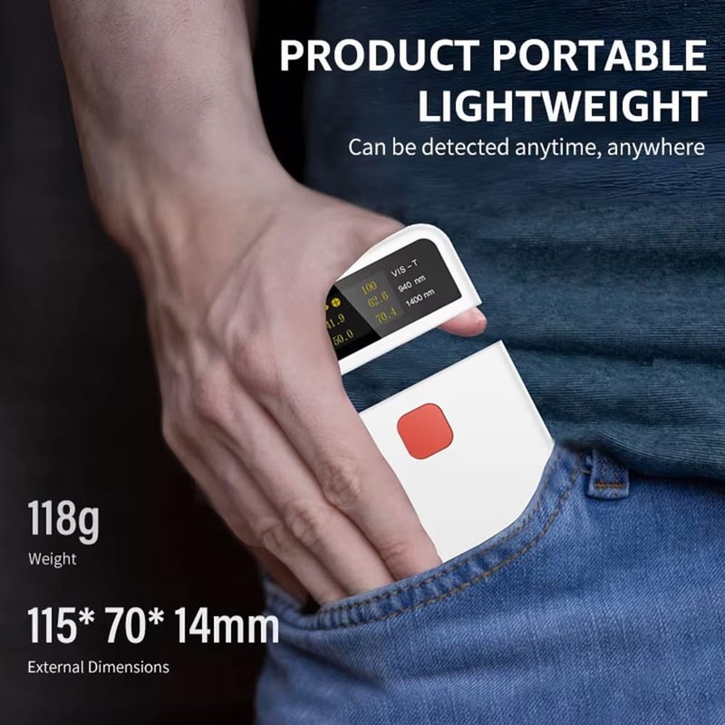 Digital Car Window Tint Tester CT-25,Transmittance Meter,5-in-1—VL(380nm-760nm)/UV/IR(940nm,1400nm),Ideal for Side Window