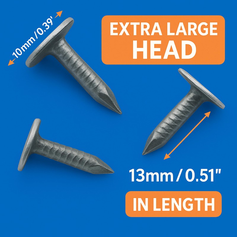 Galvanised Clout Nails 13mm (300pcs) 327 Grams Roofing Felt Tacks