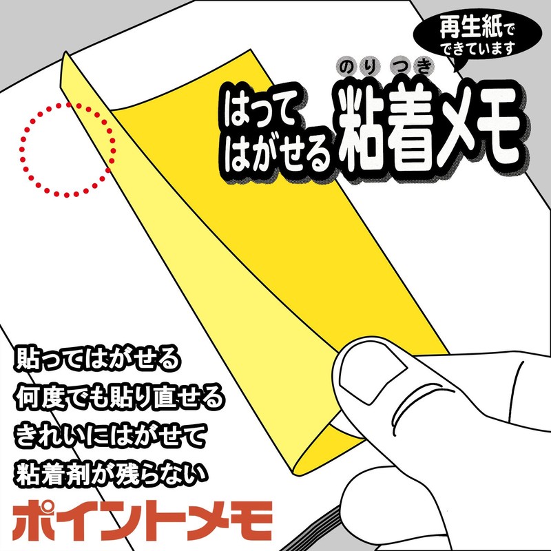 ニチバン 付箋 ポイントメモ 75×100mm 50枚×10冊入 PB-1 電話メモ