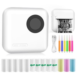 GuKKK Mini Printer, Mobile Photo Printer, Portable Mini Photo Printer, Wireless Photo Printer, Thermal Printer, Smartphone Bluetooth Printer, for Learning Aid, Learning Notes, Journal, Notes, Journal
