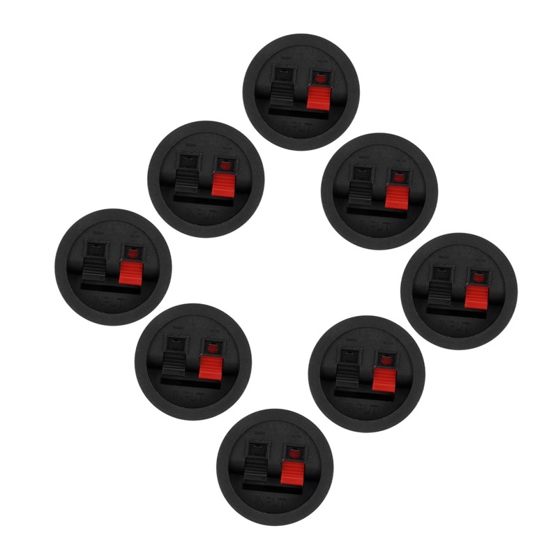 Levemolo 8Pcs Speaker Wire Connector Clamps Round Spring Clip Terminal