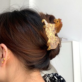 Unique Animal Claw Clip Cute Squirrel Shape Hair Clips Acetate Medium Non-slip Hair Clips Cartoon Animal Hair Accessories (Horse)
