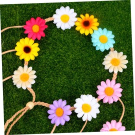 Healeved Floral Headband Sunflower Headwear Bohemia Style Daisy Garland Hair Wreath for Parties
