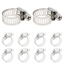 ChgImposs Hose Clamp, Hose Clamps Stainless Steel with Worm Gear, Adjustable 2/5" to 3/5"(10-16mm) Fuel Line Clamp for Plumbing, Automotive, Tube and Garden (Pack of 10) (2/5" to 3/5")