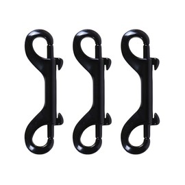 Nifocc Double Ended Bolt Snap Hooks Double End Heavy Duty Trigger Snaps Lobster Clasp Snap Hook Bolt Snaps Fastener Clip - Black 3 PCS