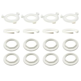 DAQUN 16 Pcs Light Shade Adapter Ring, Lampshade Ring, Lamp Shade Reducer Rings - E14/E27 Converter Adapter, Replacement, Fitting Lampshade Washer (White)