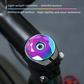 NELboNs Bike Headset Top Cap Aluminum Alloy Cycling Headset Stem Top Cap with M6x35mm Titanium Bolt for MTB Road Bike,Gold