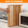 Worthyeah Bamboo Dish Drying Rack, 3-Tier Collapsible Wooden Dish Rack