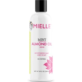 Mielle Organics Mint Almond Oil - Lightweight Dry Scalp Oil to Lock in Moisture and Help Encourage Longer, Healthier Hair - Suitable for All Hair Types (8 Fl Oz)