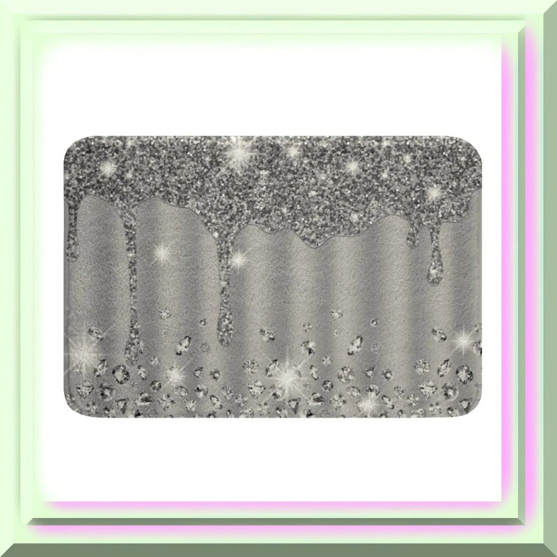 XY ZephyrZone Silver Non-Slip Bath Mat for Bathroom Safety and