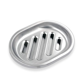 Soap Dish, Double Layers Stainless Steel Soap Holder with Draining Tray, Shower Soap Dishes for Bathroom, Soap Saver for Bathtub, Sponge Holder for Kitchen Sink (Silver)