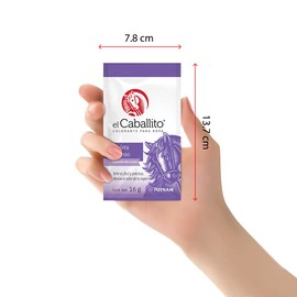 el Caballito Jeans, el único Colorante en Polvo para ropa color Violeta intenso ¡Revive y cambia el color de tu prenda favorita! Cajilla con 12 sobres de 16g c/u