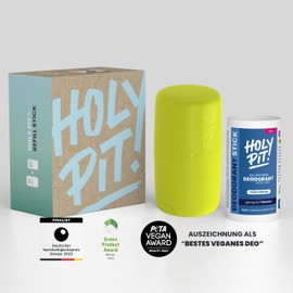 HOLY PIT! HOLY PIT - Deo-Stick [100% aluminiumfrei] | Nachfüllbares Deo bekannt aus dem TV | Unisex Deo Herren Deo Damen | Vegan | STARTERPACK (KÜHLE FRISCHE)