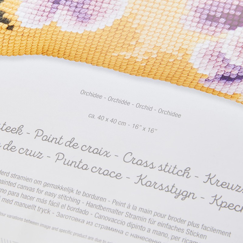 Vervaco Orchid 1 Cross Stitch Cushion, Multi-Colour