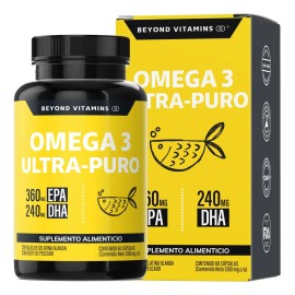 Omega Ultra Aceite Pescado 360mg Epa 240mg Dha Forma Peces Agua Frias Contenido Certificado Analisis Laboratorio Externo Beyond Vitamins Cápsulas