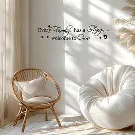 Inspirational Wall Stickers Wall Art Stickers, Every Family has a Story Welcome to Ours, Quotes Wall Decals Removable DIY Vinyl Wall Stickers for Bedrooms Living Room Wall Decorations (1)