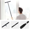Telescopic Black Shower Squeegee for Glass Doors, Tile Shower Walls,