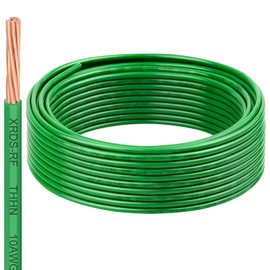 10 AWG THHN Stranded Bare Copper Wire 25FT Green Grounding Wire, Electrical Wire, 600V Rated Building Wire, Ideal for Panel Wiring, Grounding, Lighting Circuits, Control Systems