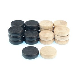 24 Crokinole Set Buttons-Disc-Free Storage BAG-12 black-12 Natural Maple Wood