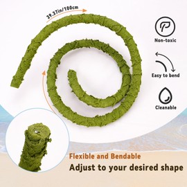 3.3 FT Bendable Hermit Crab Climbing Toys Plus Simulation Grass Hermit Crab Ramp Climbing Ladder Set, Reptile Vines Tank Terrarium Accessories, Jungle Climbing Vines Habitat Decor for Lizards Geckos