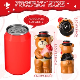 Zhehao Set of 2 Valentine's Day Salt and Pepper Set Valentine Table Top Decoration Heart Love Bear Salt and Pepper Shaker for Valentine Kitchen Decorations Supplies