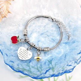 coTaSiEY Teacher Gifts, Thank You Teacher Bracelets Birthday Appreciation Retirement Leaving Graduation Christmas Gifts for Women Male Presents Ideas