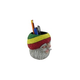 World of Wonders Rasta Gnome Pen Holder "Don't Bogart It" Rastafari Gnome with Beanie Pencil Holder Desk Organizer Gnome Container Makeup Brush Holder