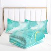 EDGZKO Teal Comforter Set Full: Blue Green Marble Bedding Sets