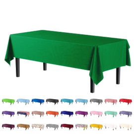 Exquisite 4-Pack Emerald Green Plastic Table Cloth - 54In. x 108In. Disposable Tablecloth for Parties - Rectangle Tablecloth - Disposable Table Cloths for Parties - Plastic Table Cover for Picnics