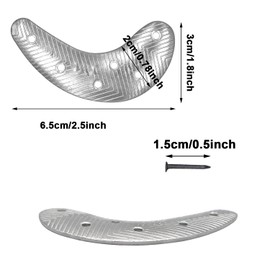 Metal Heel Plates 1 Pairs Sole Repair Kit with Nails Shoes Heel Taps Tips Repair Pad for Shoes and Boot (Half Moon Heel Sole)