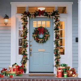 30Pcs Velvet Bows for Christmas Tree - Vintage Twist Tie Bows for Xmas Tree Decorations, Garland, Wreath, Indoor Outdoor Holiday Décor Ornaments (Khaki)