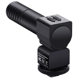 TEFTYMON Microphone for Digital Camera with Shock Structure, Windscreen, 3.5mm Jack - Professional Stereo Recording Mic for Cameras, YouTube, Vlog