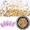 SILPECWEE 6 Boxes 3d Nail Rhinestones And Studs Gold Nail